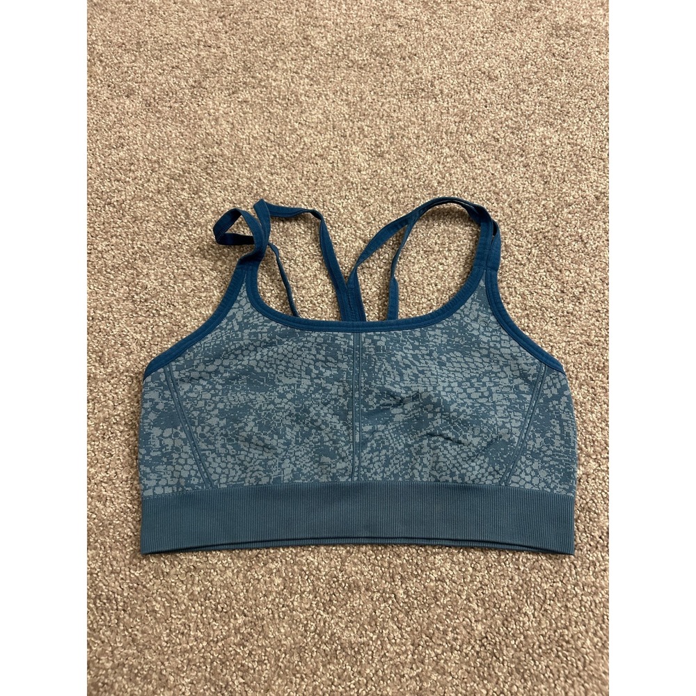 Champion Sports Bra Women Large Blue Excellent Strappy Racerback N9714